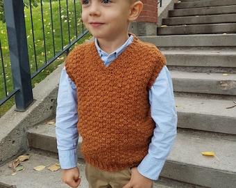 Crochet Pattern: Summit Kids Sweater Vest **Permission to sell finished items