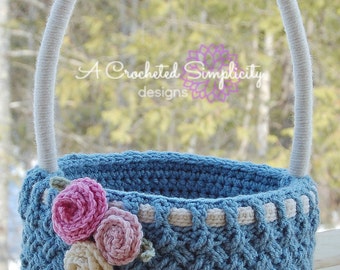 Crochet Pattern: Woven Treasures Basket Pattern, Easter or Everyday w/ Permission To Sell Finished Items