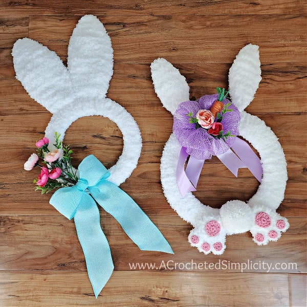 CROCHET Bunny Wreath Pattern | Bunny Wreath | Crochet Easter Wreath | Crochet Bunny | PDF Crochet Pattern