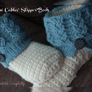 Crochet Pattern: "Kickin' Cables" Slipper Boots, Permission to Sell Finished Items