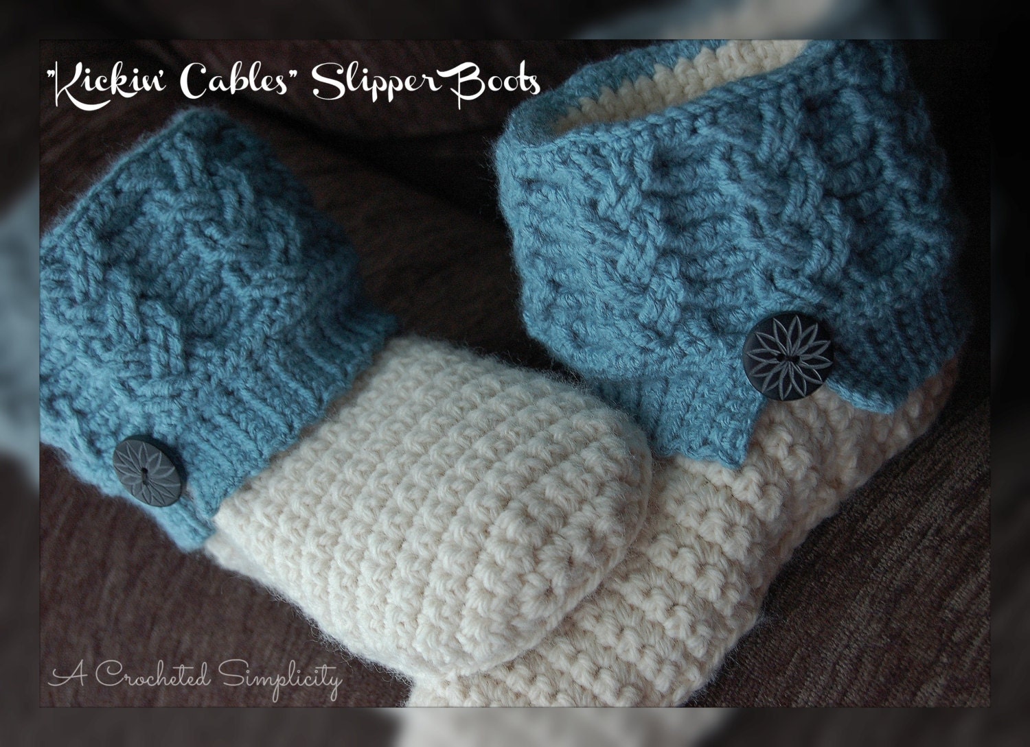 Crochet Pattern: kickin' Cables Slipper Boots - Etsy