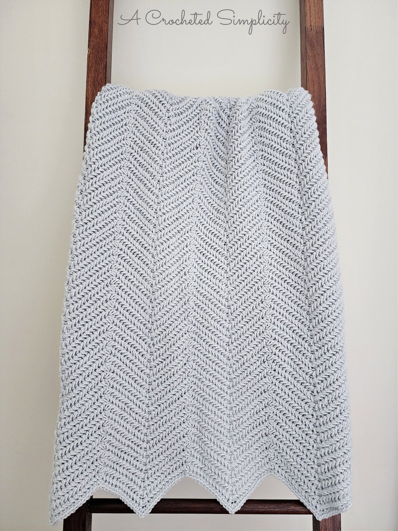 Herringbone Crochet Blanket Pattern, Herringbone Single Crochet Ripple Blanket, Crochet Ripple Stitch, INSTANT DOWNLOAD PDF image 4