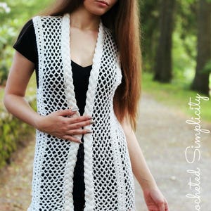 Crochet Pattern: Adalene Cabled Vest, Sizes XS thru 5X Permission to sell finished items image 1