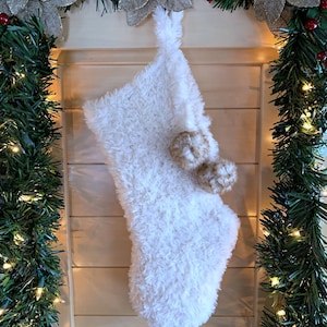 Crochet Pattern: Faux Fur Christmas Stocking Crochet Stocking Pattern *PDF Instant Download*