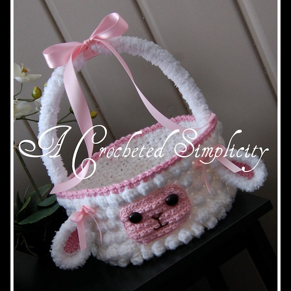 Crochet Pattern: "Lily or Lyle" the Lamb Easter Basket, Permission to Sell Finished Items