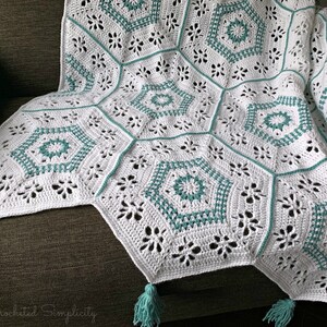 Crochet Blanket Pattern: Succulent Spring Hexagon Afghan Crochet Afghan Pattern Permission to Sell Finished Items INSTANT DOWNLOAD PDF image 5