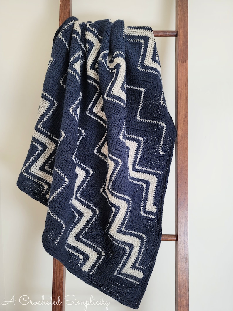 PDF Crochet Pattern: Diagonal Chevron Blanket, crochet C2C blanket pattern, crochet corner to corner blanket pattern, INSTANT DOWNLOAD image 2