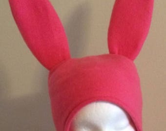 Pink Bunny Ears hat - Five Sizes: XS, S, M, Lge & X Lge 3-5 Day Delivery