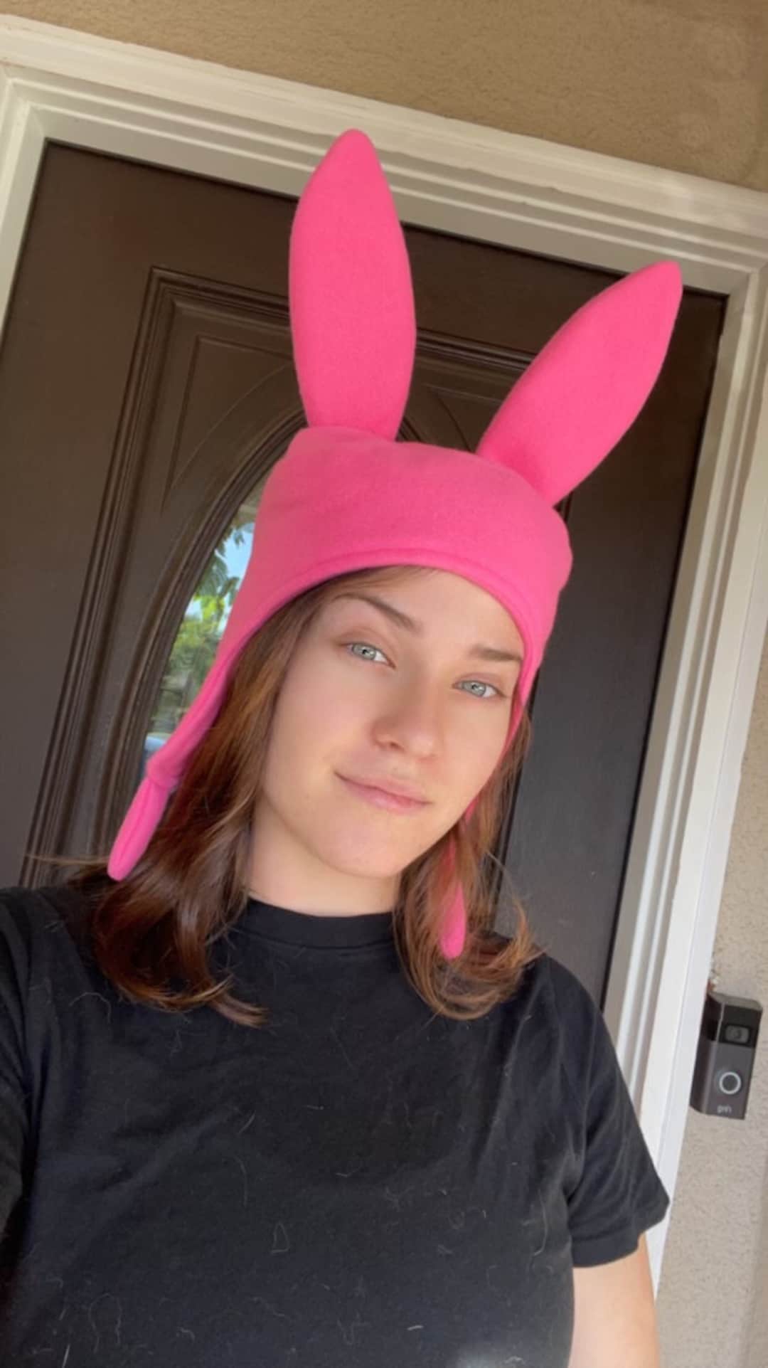 How to make pink bunny ears hat discount