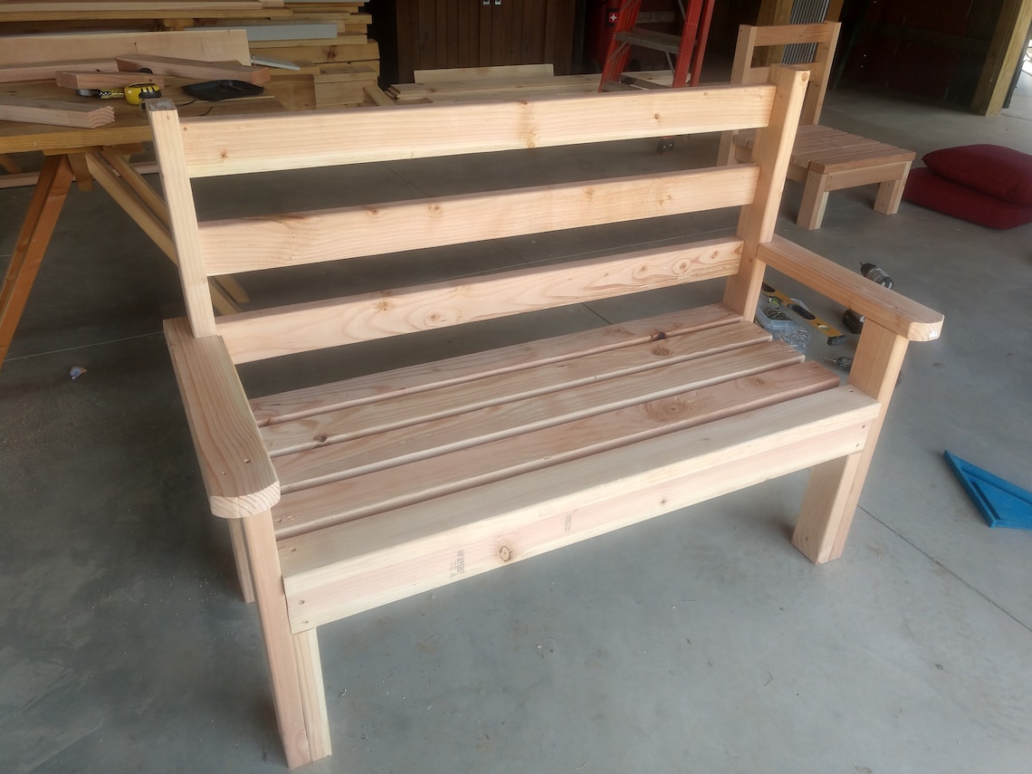 2 X 4 Classic Garden / Park Bench Plans - Etsy