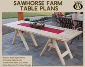 DIY Sawhorse Farm Table Plans – Made Easily From Inexpensive 2x Lumber!