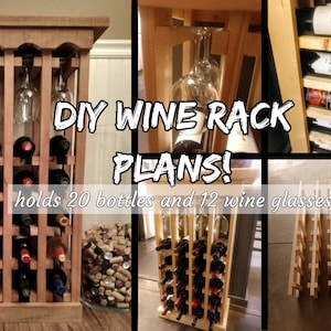 DIY Wine Rack Plans - 20 Bottle, 12 Wine Glass Rack