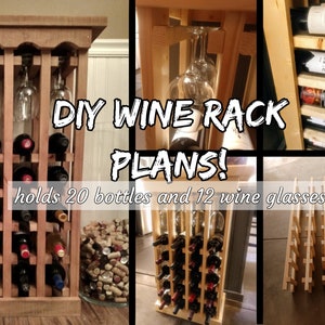 DIY Wine Rack Plans - 20 Bottle, 12 Wine Glass Rack