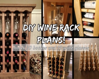 DIY Wine Rack Plans - 20 Bottle, 12 Wine Glass Rack