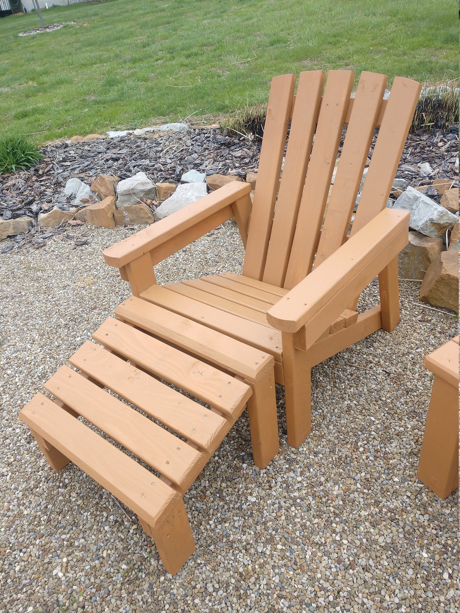 2 x 4 Adirondack Lounge Chair Plans With Detached Foot Stool Etsy