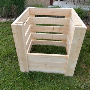 DIY Single & Double Compost Bin Plans With Adjustable Front Slats image 4