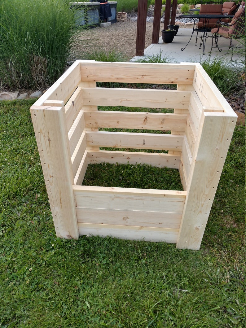 DIY Single & Double Compost Bin Plans With Adjustable Front Slats image 4