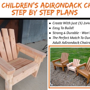 Plany krzeseł Adirondack 2x4 w rozmiarze dziecięcym — idealny rozmiar dla dzieci! zdjęcie 2