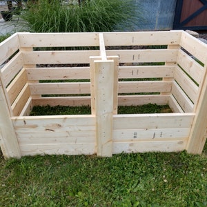 DIY Single & Double Compost Bin Plans With Adjustable Front Slats image 3