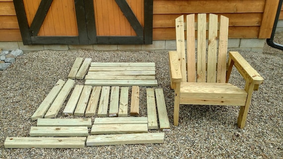 2x4 Diy Adirondack Chair Plans Simple Plans For A Etsy