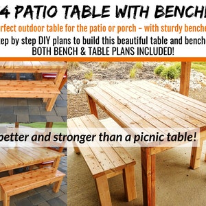 2 x4 Patio Table & Bench Plans - Both Plans Included!