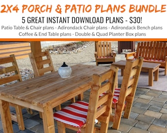 DIY2 x 4 Porch & Patio Furniture Bundle Plans!