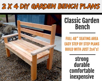 2 x 4 Classic Garden / Park Bench Plans