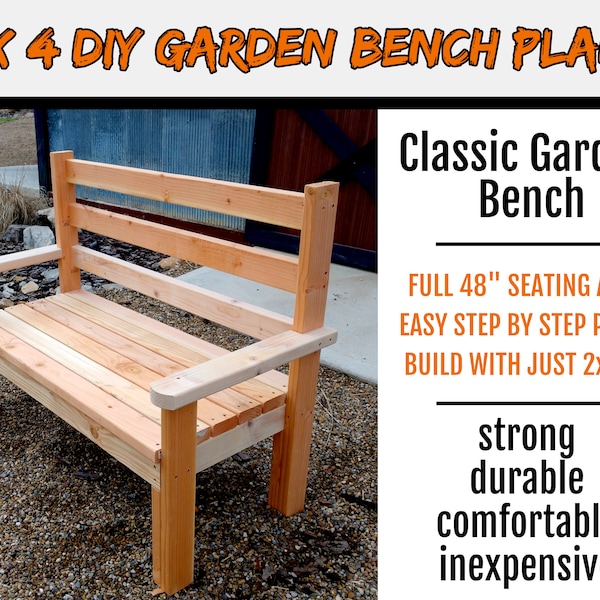 2 x 4 Classic Garden / Park Bench Plans