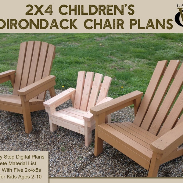 Kindermaat 2x4 Adirondack stoelplannen - de perfecte maat voor kinderen!