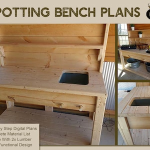 DIY Potting Bench Plans - Strong, Elegant - And Easy To Make From Basic 2x Lumber!