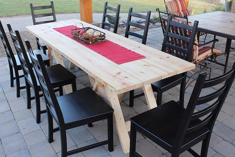 DIY Sawhorse Farm Table Plans Made Easily From Inexpensive 2x Lumber image 2