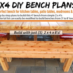 2x4 Bench Plans - The Perfect Bench For Tables & More!