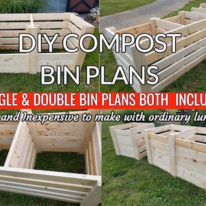 DIY Single & Double Compost Bin Plans With Adjustable Front Slats image 9