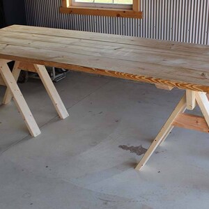 DIY Sawhorse Farm Table Plans Made Easily From Inexpensive 2x Lumber image 4
