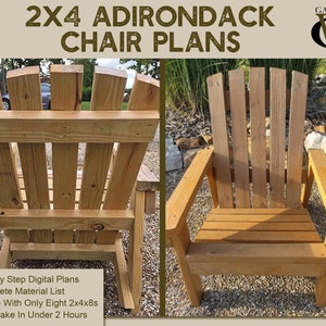 2x4 DIY Adirondack Chair Plans - Simple Plans for a Comfortable, Beautiful and Inexpensive Patio, Backyard, or Fire Pit Chair