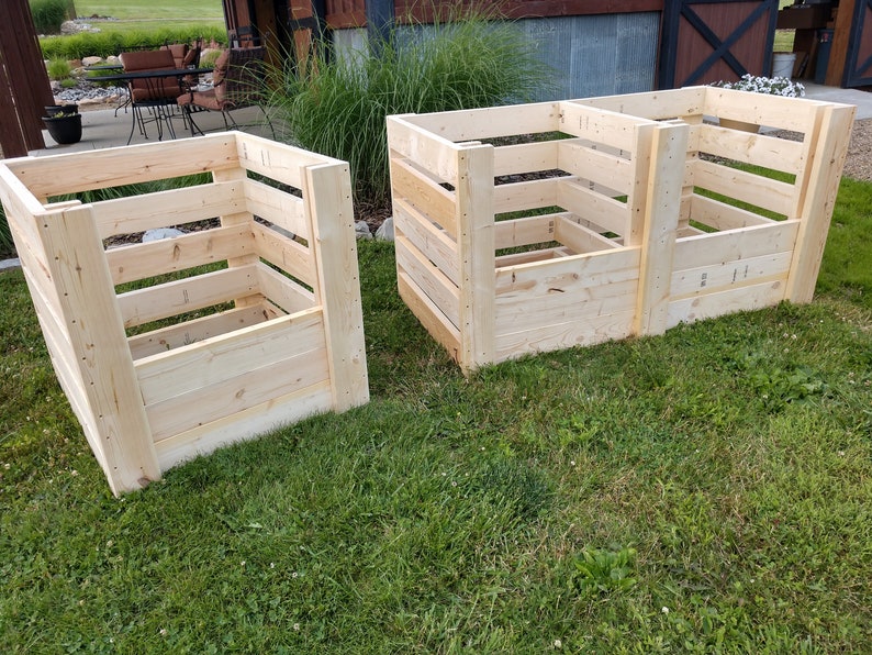 DIY Single & Double Compost Bin Plans With Adjustable Front Slats image 5