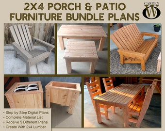 DIY2 x 4 Porch & Patio Furniture Bundle Plans!