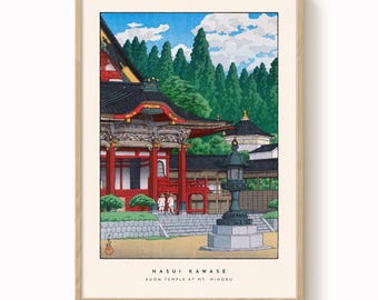 Hasui Kawase - Stampa xilografica del Tempio Kuon: Paesaggio di Shin-Hanga