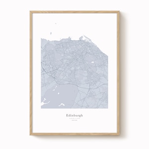 Impression de carte d'Édimbourg – art mural minimaliste moderne, affiche de la ville d'Édimbourg, décoration de carte urbaine