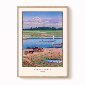 Yaguchi  by Hasui Kawase, Vintage Japanese Woodblock Print, Shin-Hanga Landscape Art, Fine Art Reproduction