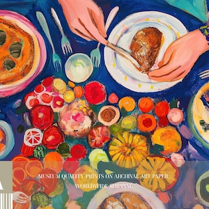 Dinner Table Art Print: Bold Fauvist Colors, Kitchen or Dining Room image 6