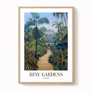 Kew Gardens Druck, Reisekunst, Kew Gardens Reisedruck, Kew Gardens Kunstwerk, königliche botanische Gärten, gedruckt gepostet, Kew Gardens Plakat