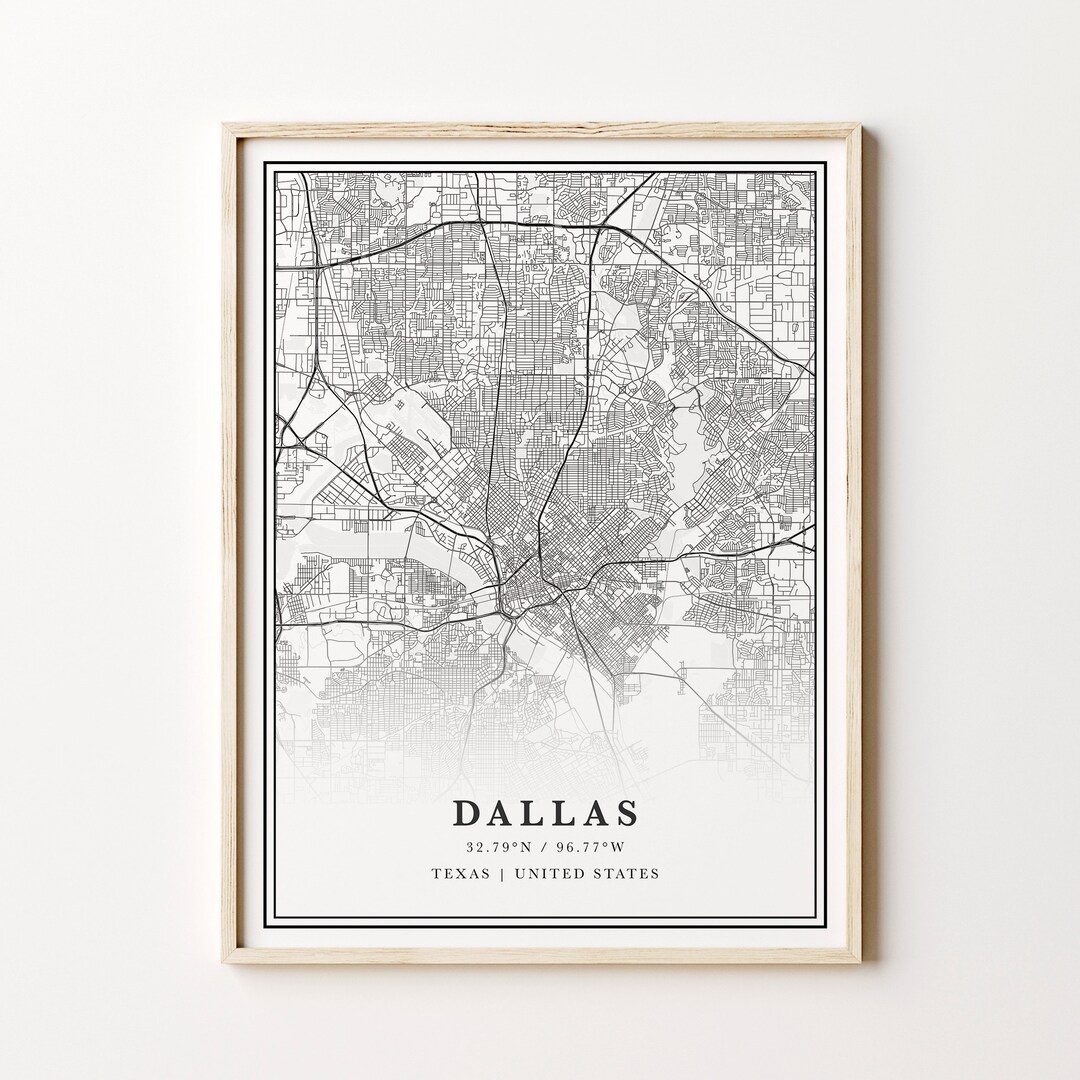 Printable Dallas Map Digital Dallas Map Dallas Texas - Etsy