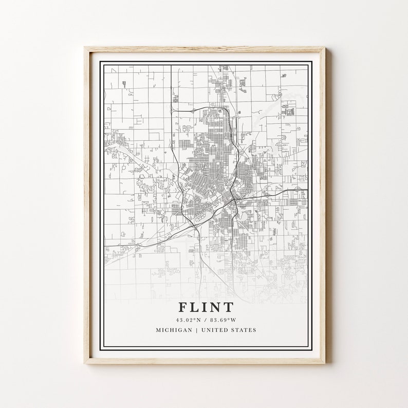 Printable Flint Map Digital Flint Map Flint Michigan Etsy UK Printable Flint Map Digital Flint Map Flint Michigan Etsy UK