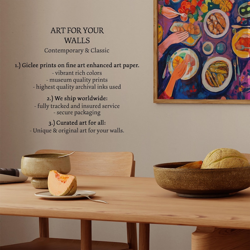 Dinner Table Art Print: Bold Fauvist Colors, Kitchen or Dining Room image 10
