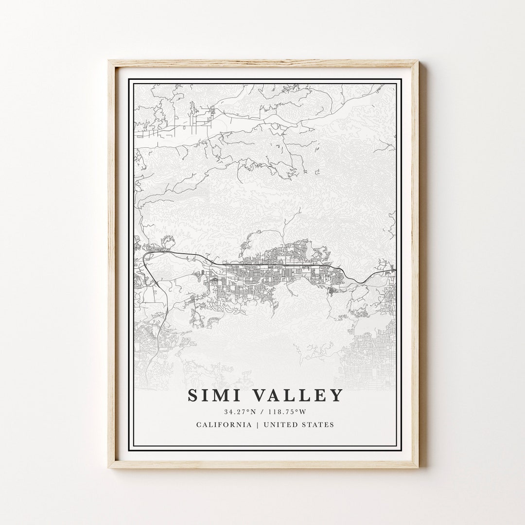 Printable Simi Valley Map Digital Simi Valley Map Simi - Etsy