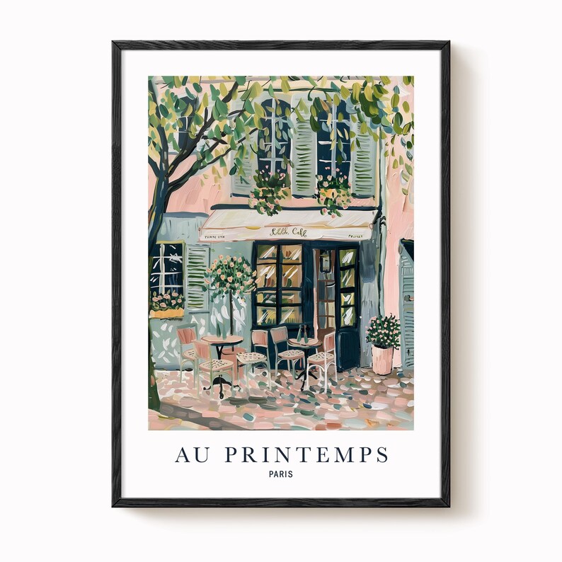 Paris Artwork Print: Spring Floral Design (Multiple Sizes Available) image 2