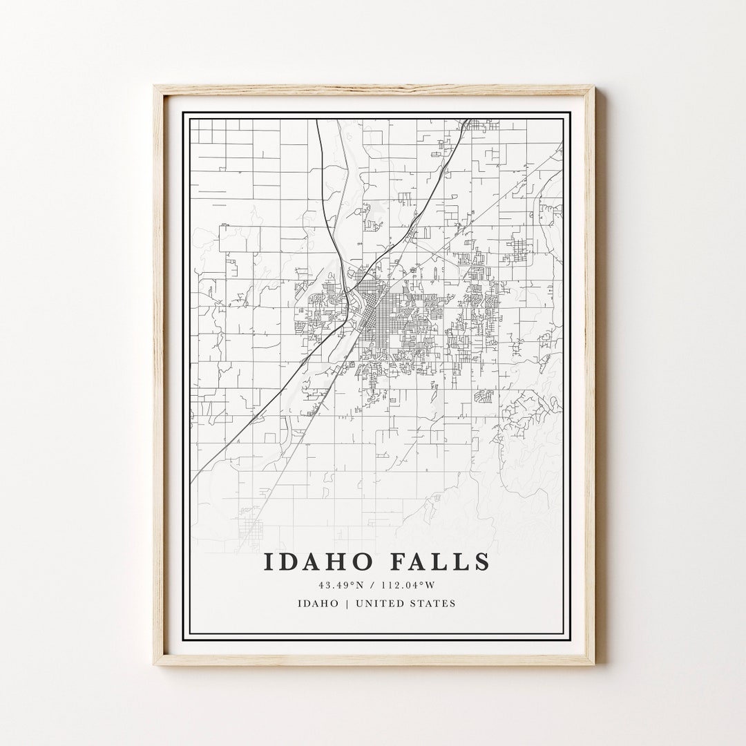 Idaho Falls Map Digital Idaho Falls Map Idaho Falls Idaho Etsy
