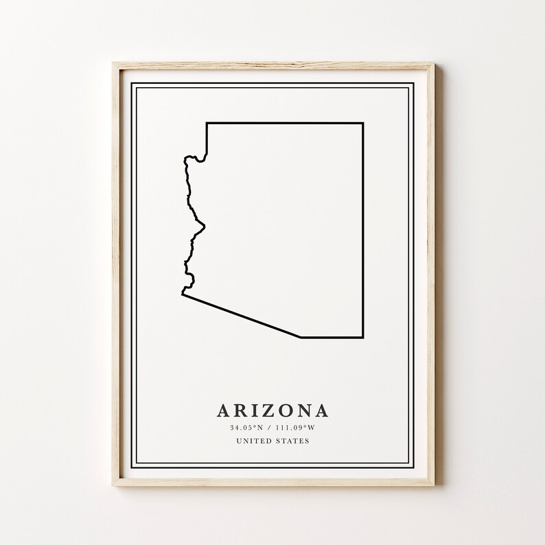 Arizona Wall Art Arizona Gallery Set Printable Map Art Etsy