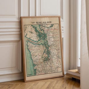 Historic Puget Sound Map Print – Vintage Washington Wall Art